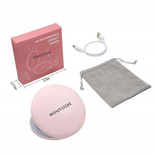 Portable Travel Mirror with LED Light,1x/10x Magnification Compact Mirror, 2-Sided Illuminated Folding Round Mirror - Toytexx Portable Travel Mirror with LED Light,1x/10x Magnification Compact Mirror, 2-Sided Illuminated Folding Round Mirror - Toytexx